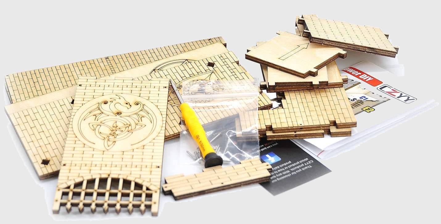 Wood Castle Dice Tower & Tray