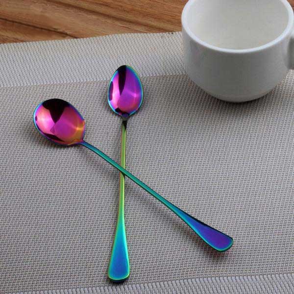 Awesome Rainbow Steel Teaspoons (Pack of 6 Teaspoons)