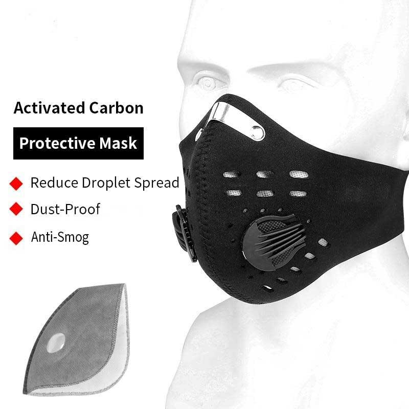 Strap Face Mask with Replaceable Activated Carbon Filters