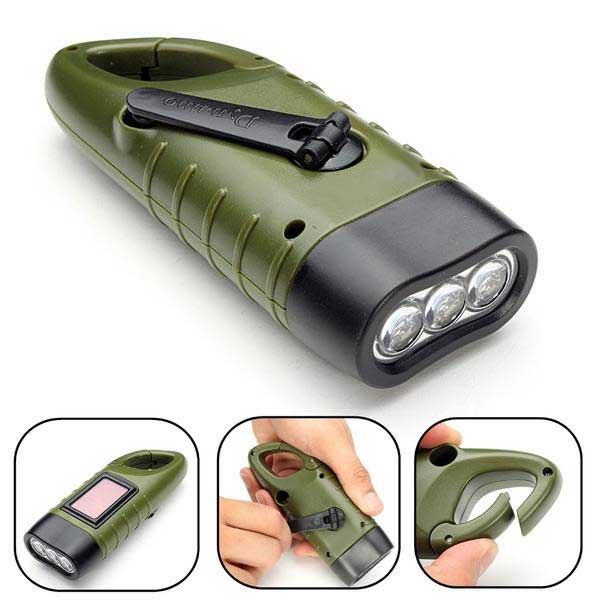 Mechanically Powered Emergency Solar Flashlight