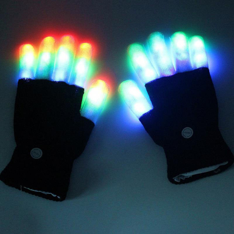 Glowing LED Rave Gloves