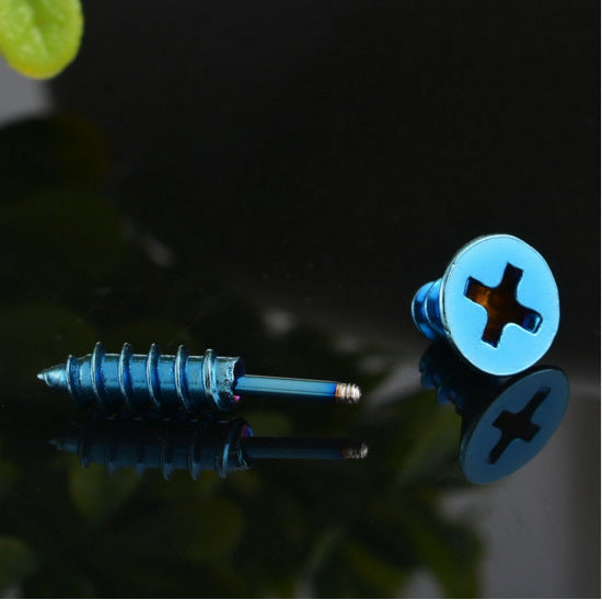 Steel Screw Stud Earrings