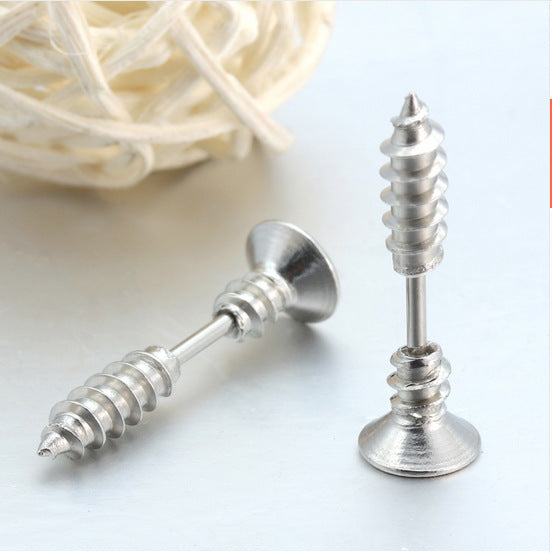 Steel Screw Stud Earrings