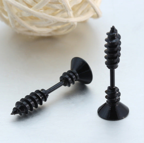 Steel Screw Stud Earrings