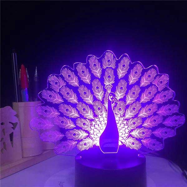 Holographic Peacock Lamp