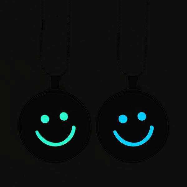 Smiley Emoticon Glow In The Dark Necklace