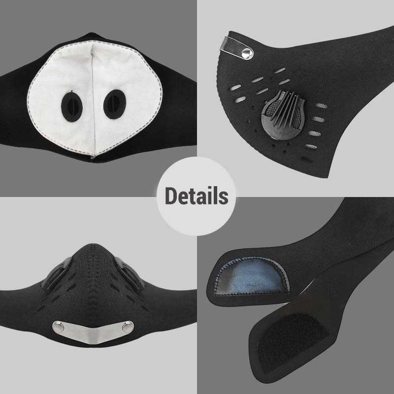 Strap Face Mask with Replaceable Activated Carbon Filters