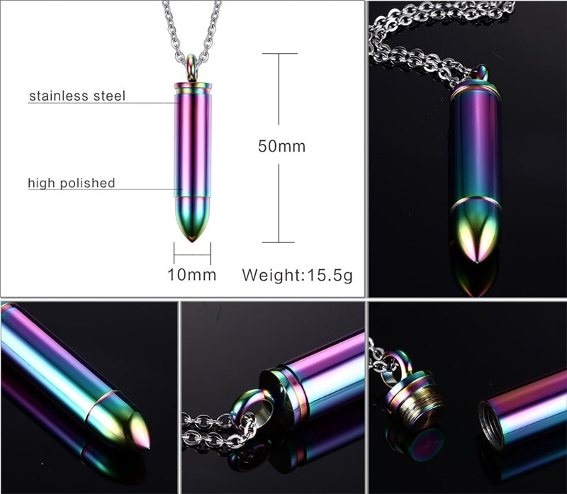 Chromatic Rainbow Bullet Necklace