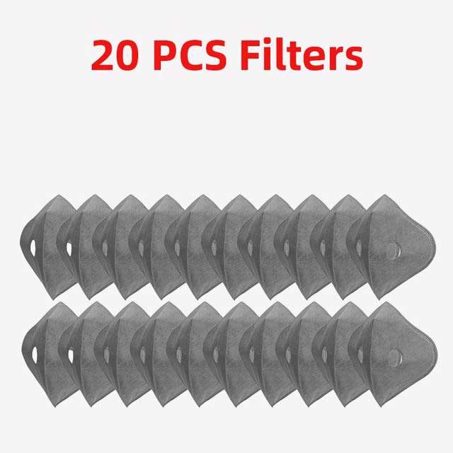 Strap Face Mask with Replaceable Activated Carbon Filters