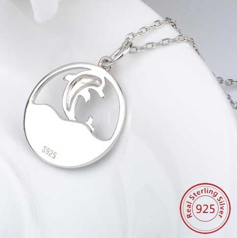 Ocean Dolphin Sterling Silver Necklace