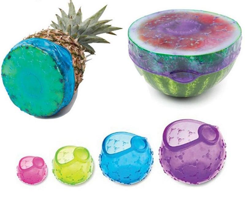 Amazingly Stretchy Reusable Silicone Lids (Set of 4)