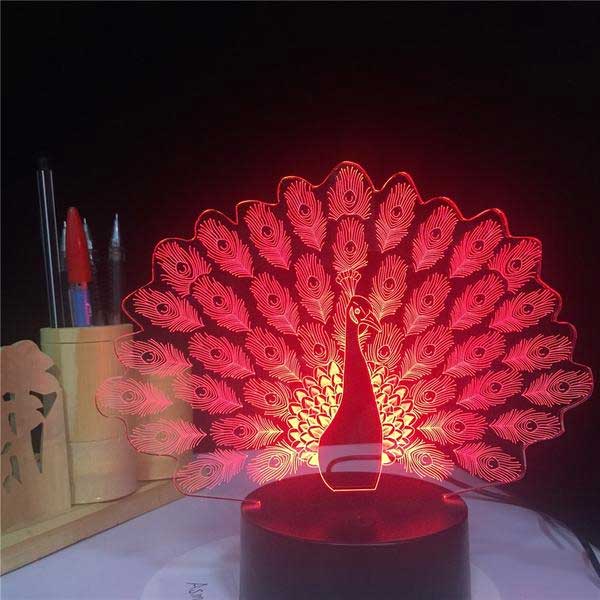 Holographic Peacock Lamp