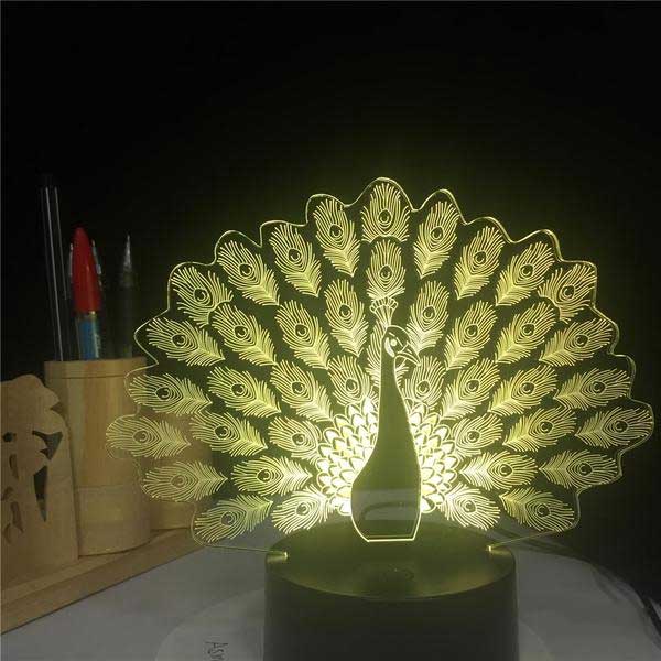Holographic Peacock Lamp