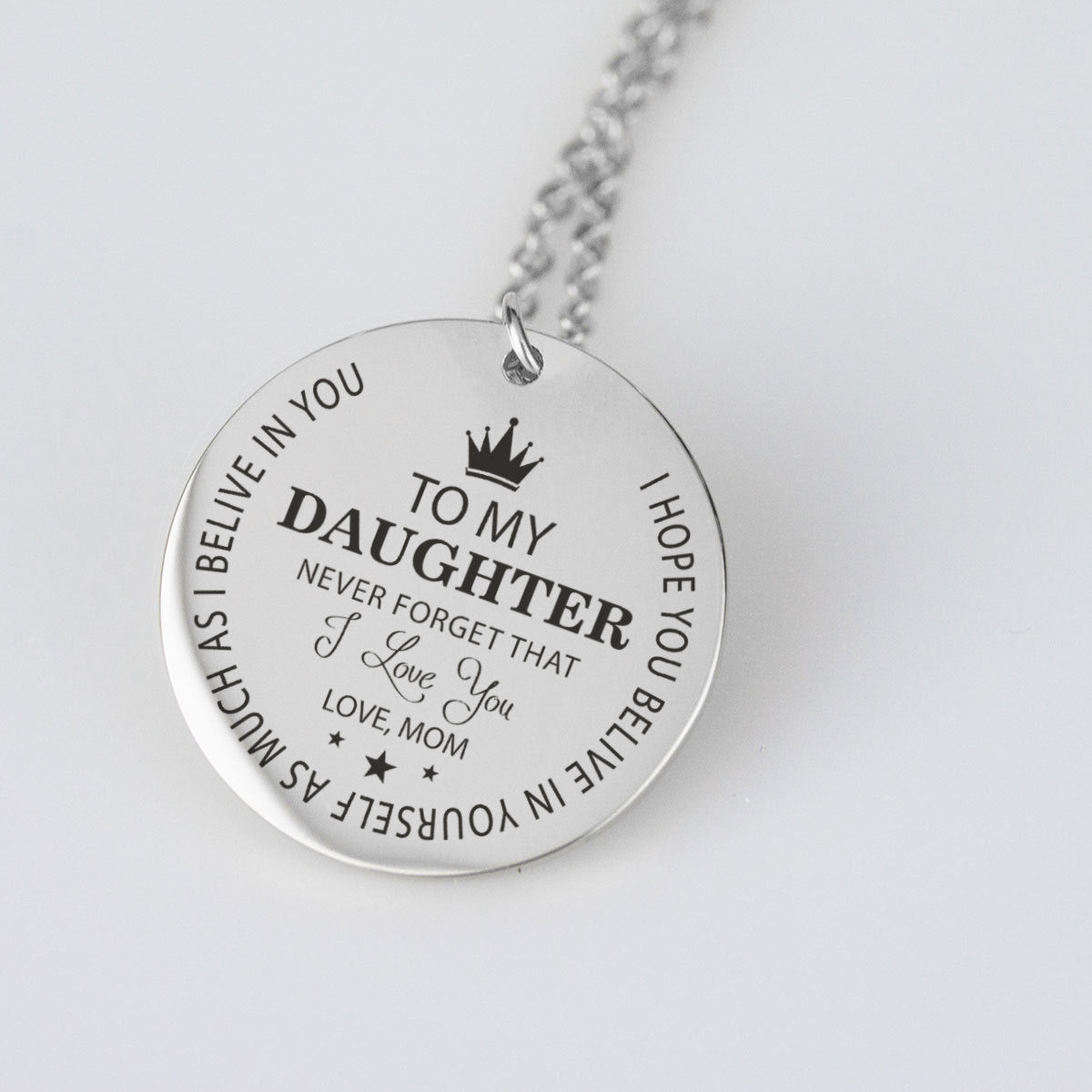 To My Daughter, From Mom 18K Gold Plated Necklace