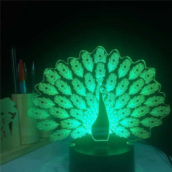 Holographic Peacock Lamp
