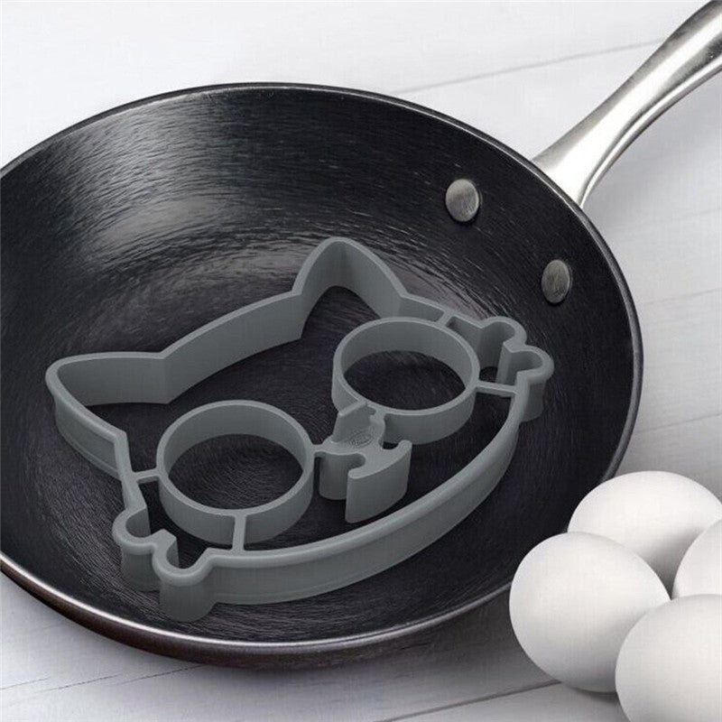Cat, Owl & Skull Silicone Egg And Pancake Molds (1 Set)