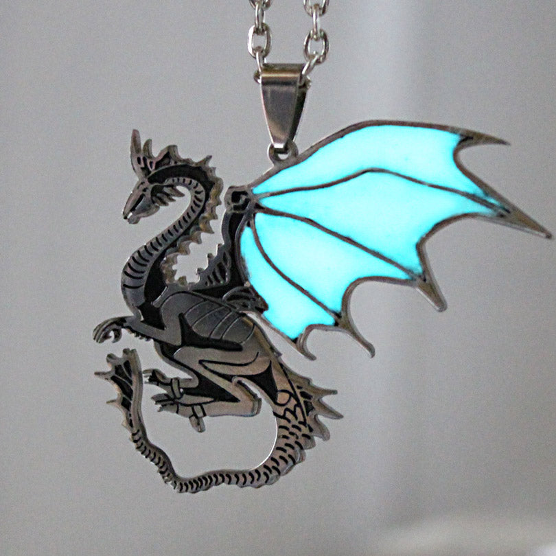 Glow In The Dark Mountain Dragon Necklace