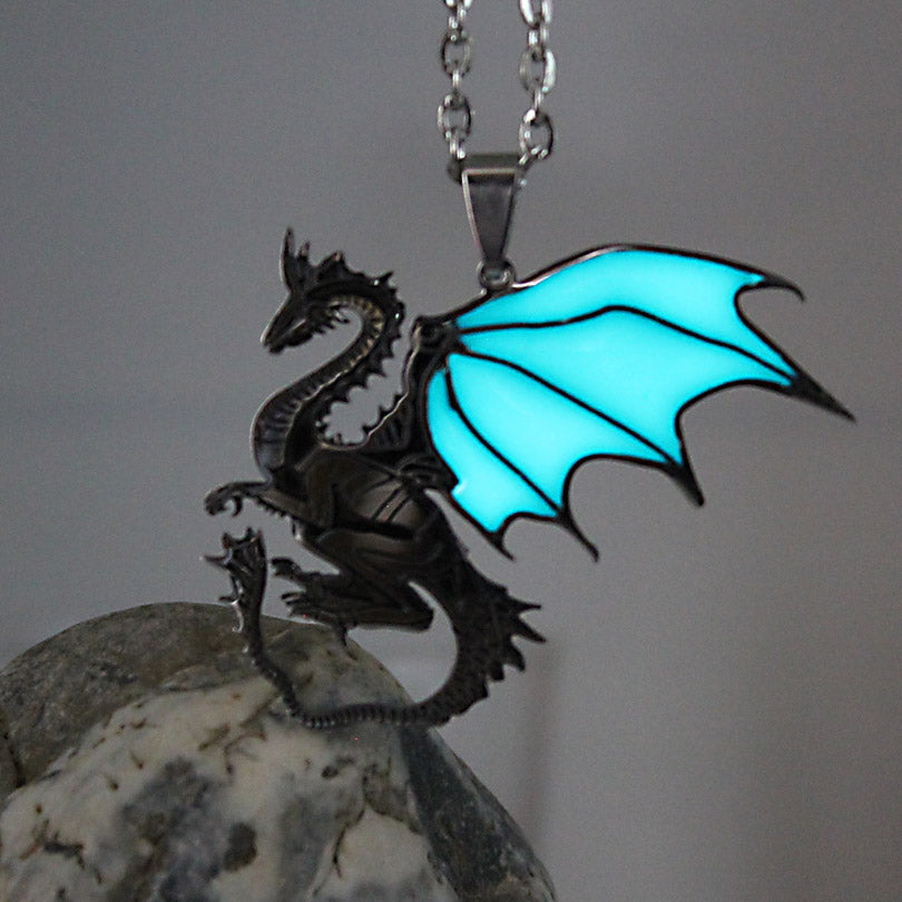 Glow In The Dark Mountain Dragon Necklace