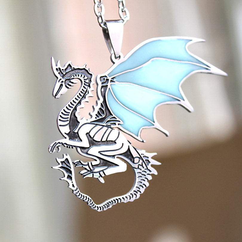 Glow In The Dark Mountain Dragon Necklace