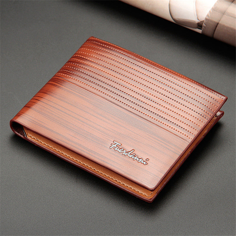 Rich Wood Grain Leather Wallet