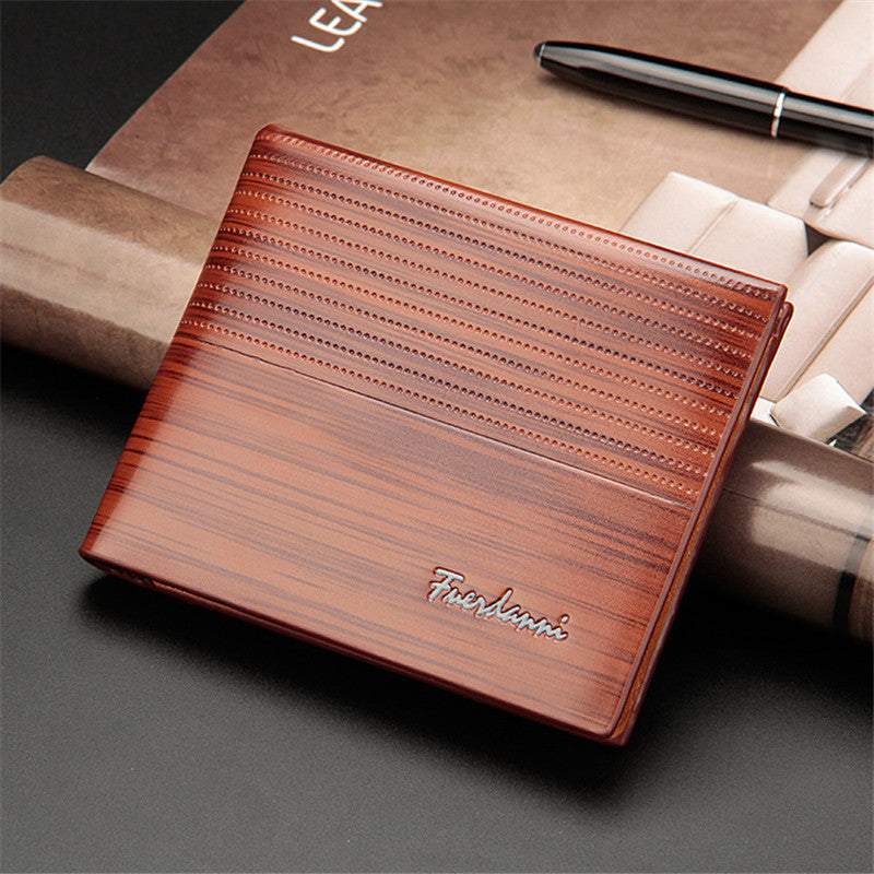 Rich Wood Grain Leather Wallet