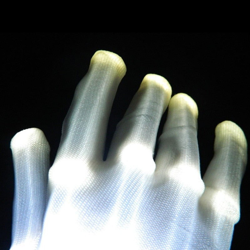 Glowing LED Rave Gloves