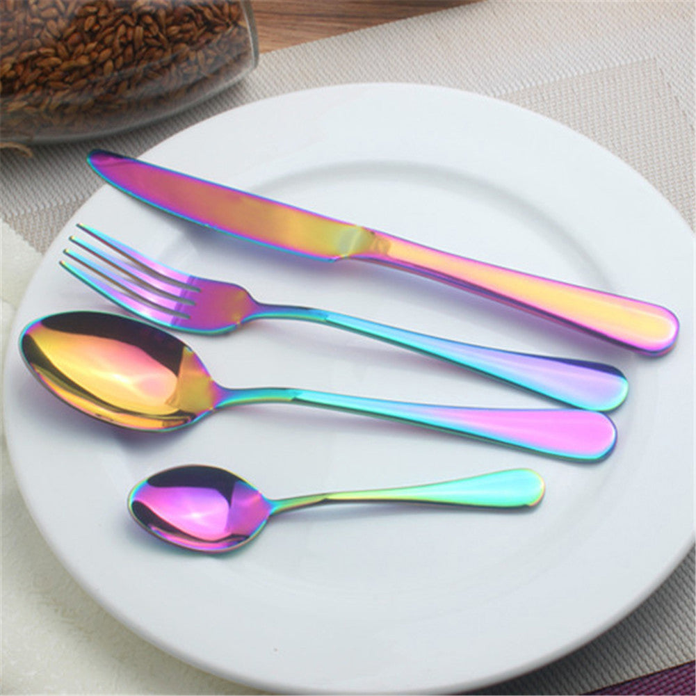 Awesome Rainbow Steel Cutlery Set