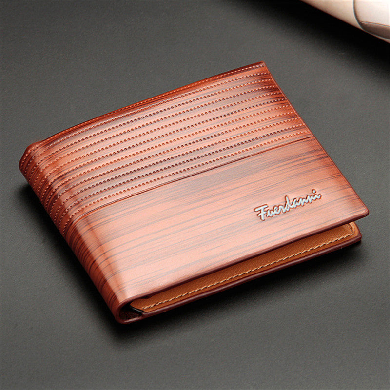 Rich Wood Grain Leather Wallet