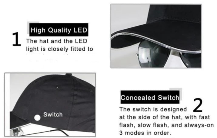 Rainbow LED Baseball Caps