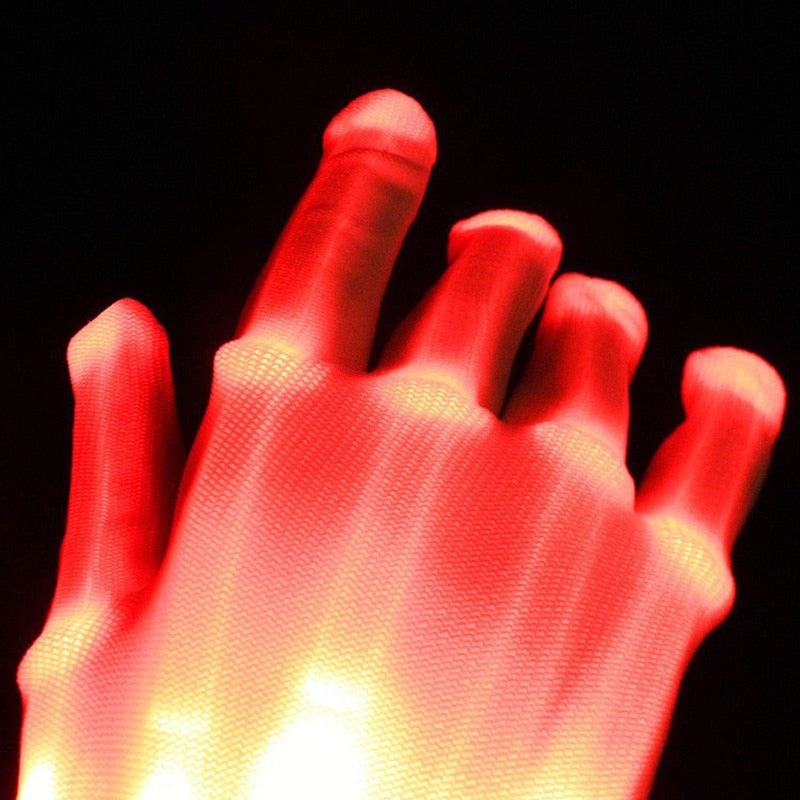 Glowing LED Rave Gloves