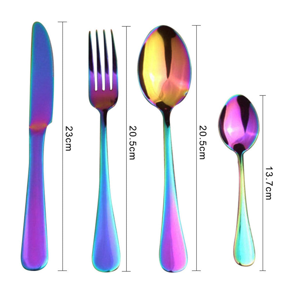 Awesome Rainbow Steel Cutlery Set