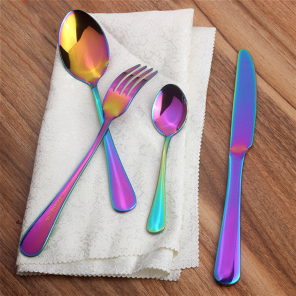 Awesome Rainbow Steel Cutlery Set