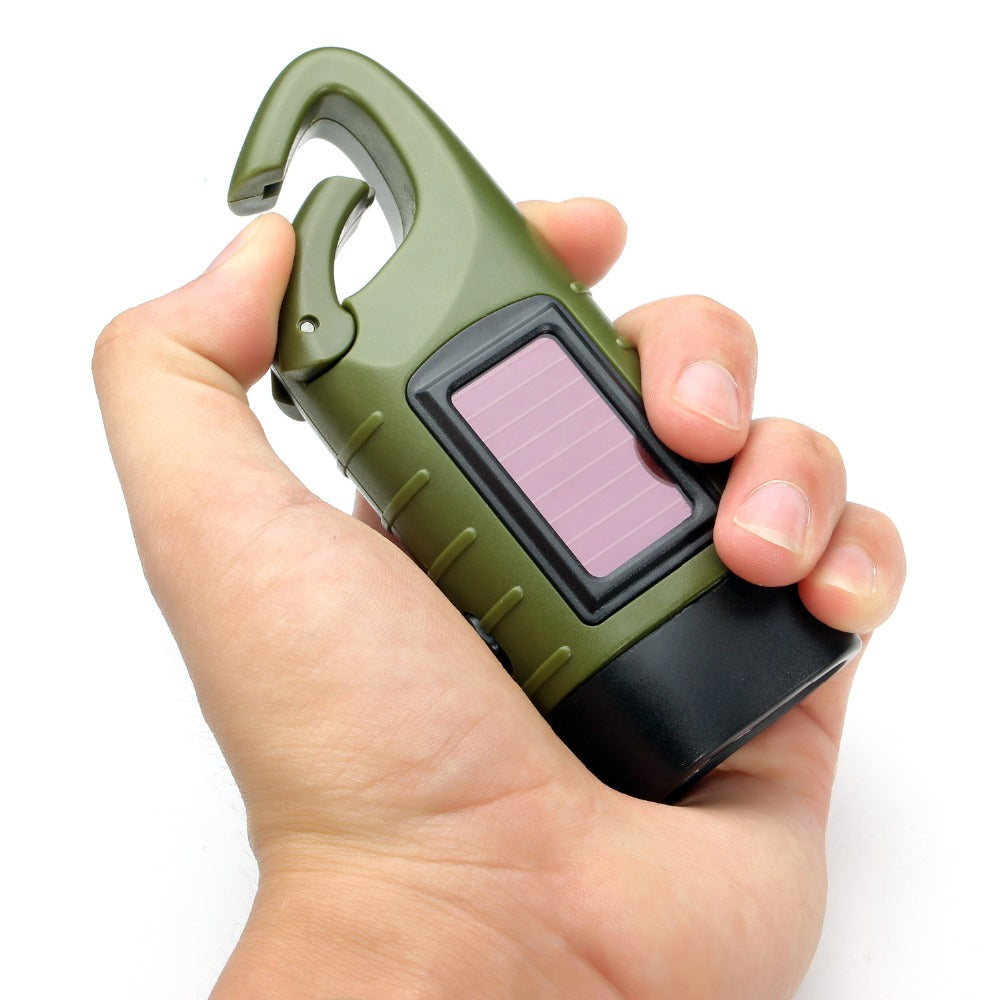 Mechanically Powered Emergency Solar Flashlight