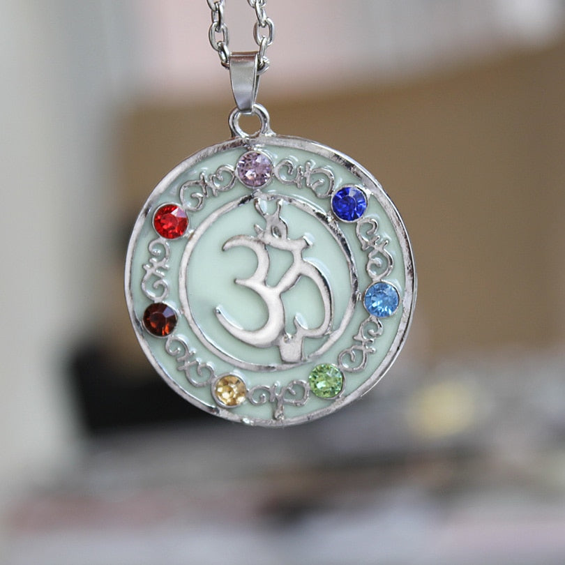 Glow In The Dark OM Chakra Necklace