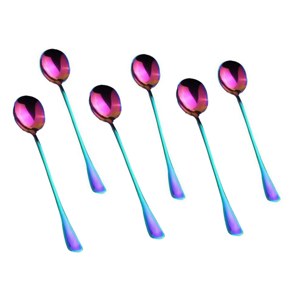 Awesome Rainbow Steel Teaspoons (Pack of 6 Teaspoons)