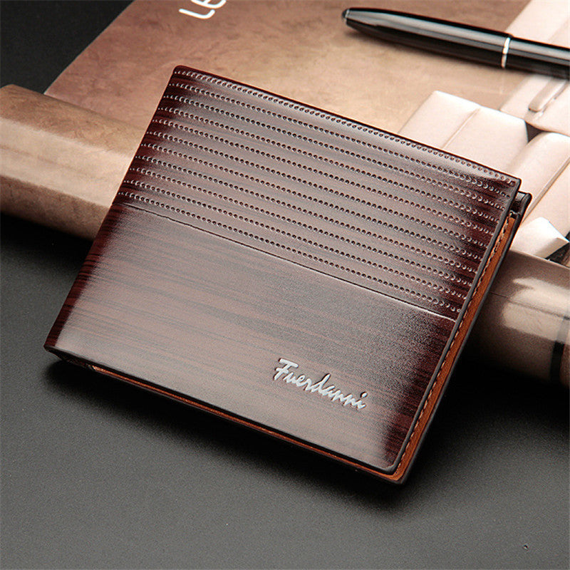 Rich Wood Grain Leather Wallet