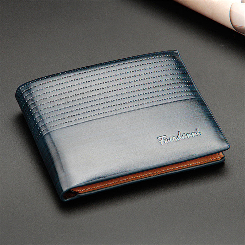 Rich Wood Grain Leather Wallet