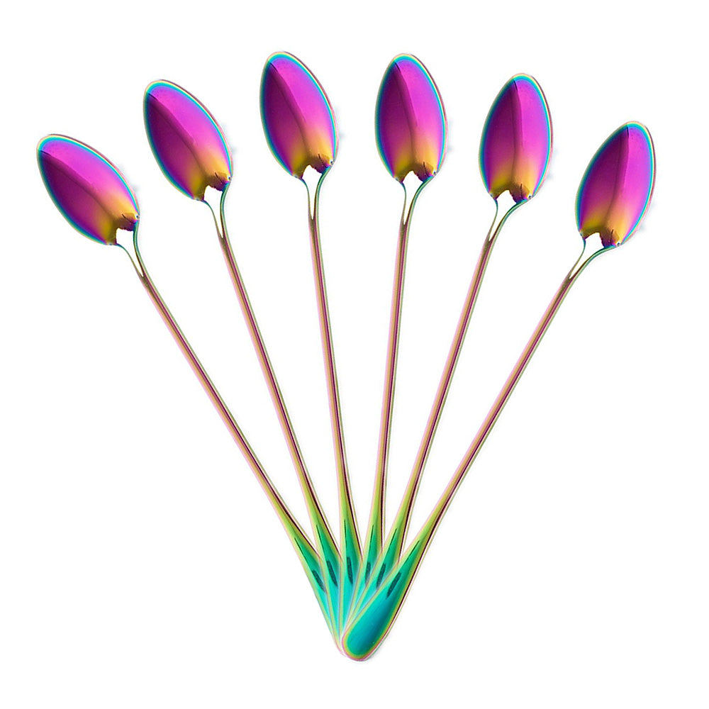 Awesome Rainbow Steel Teaspoons (Pack of 6 Teaspoons)