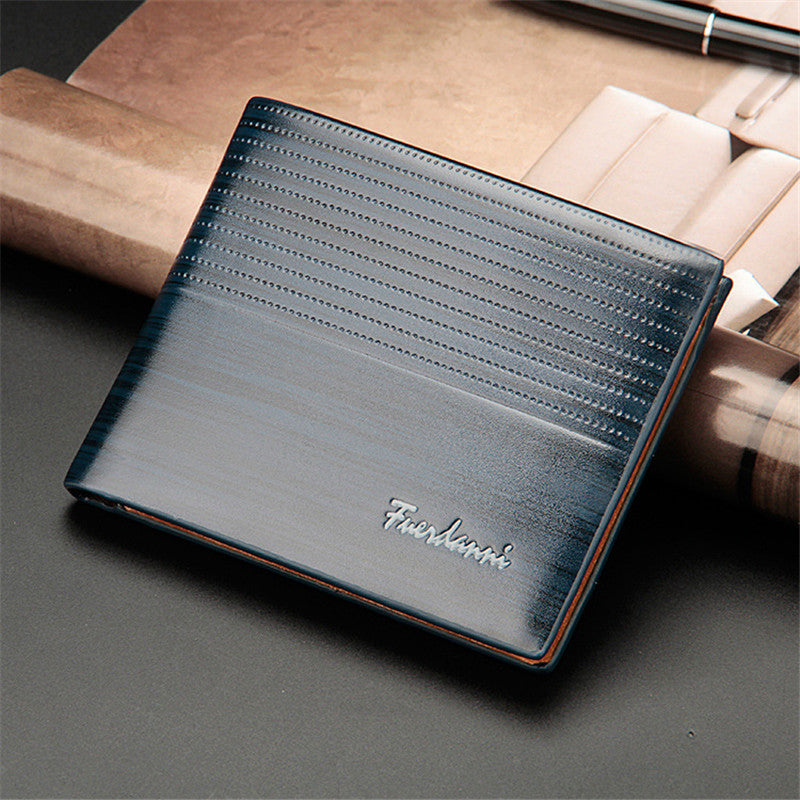 Rich Wood Grain Leather Wallet