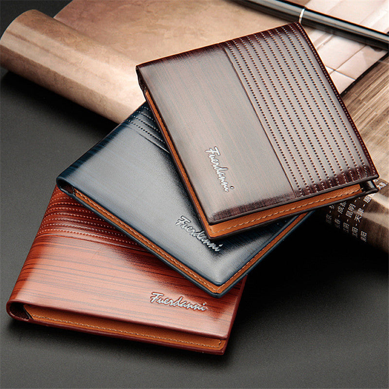 Rich Wood Grain Leather Wallet