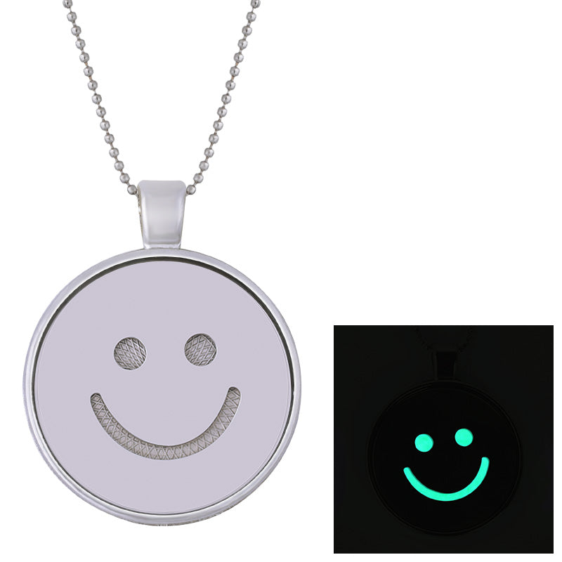 Smiley Emoticon Glow In The Dark Necklace