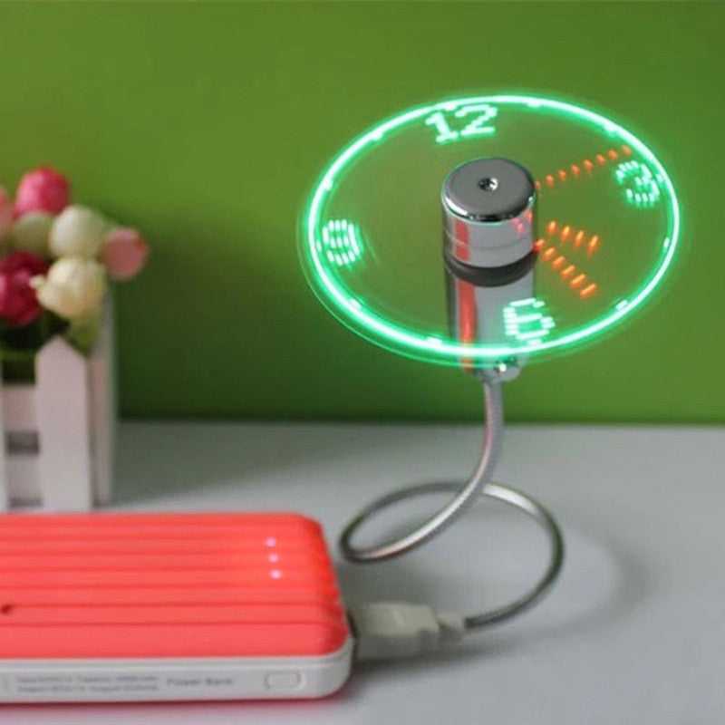 Multi-functional USB LED Clock Fan