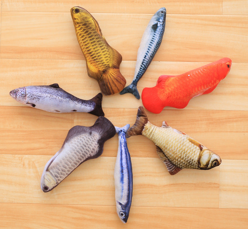 Realistic Fish Cat Plushies With Catmint (Set of 6)