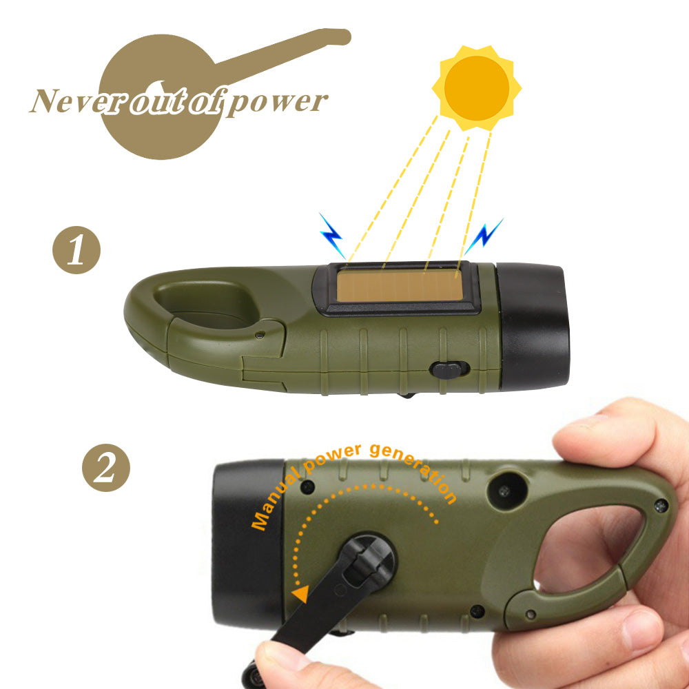 Mechanically Powered Emergency Solar Flashlight
