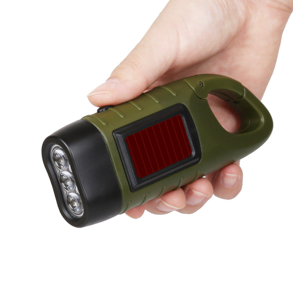 Mechanically Powered Emergency Solar Flashlight