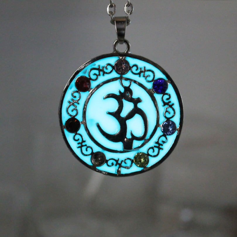 Glow In The Dark OM Chakra Necklace