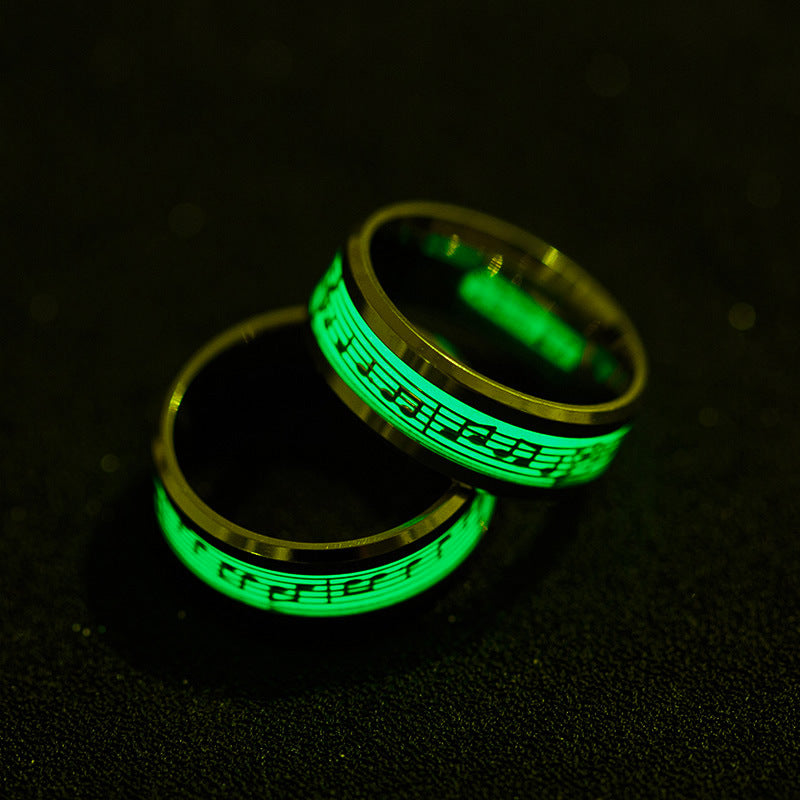 Glow In The Dark Music Score Ring