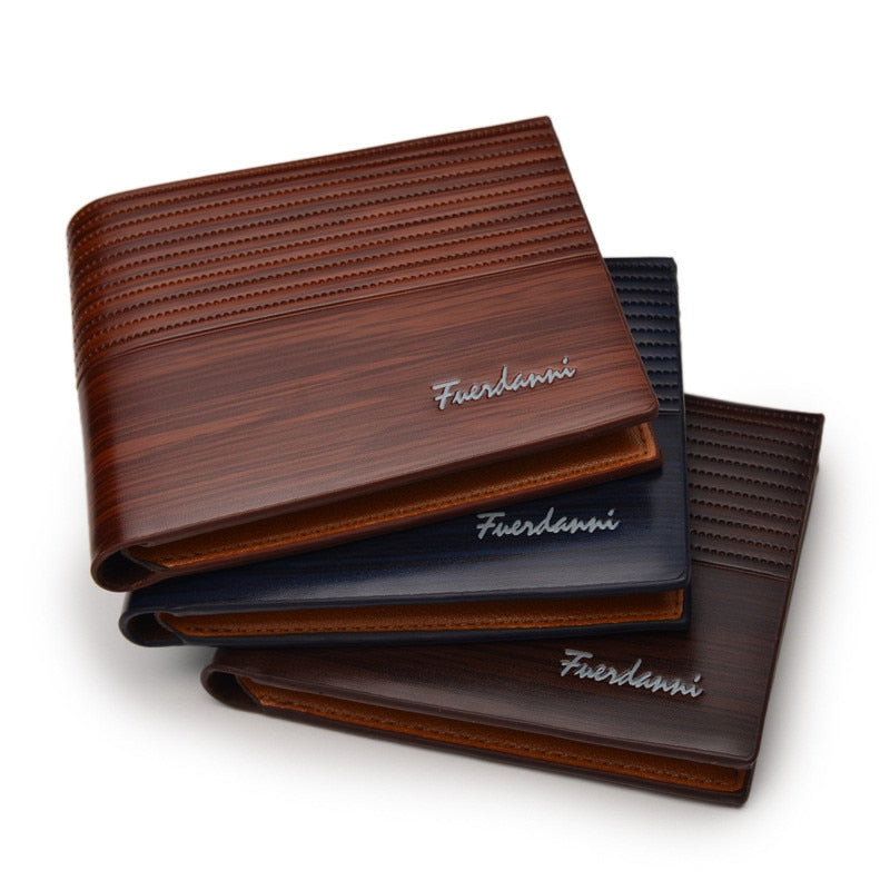 Rich Wood Grain Leather Wallet