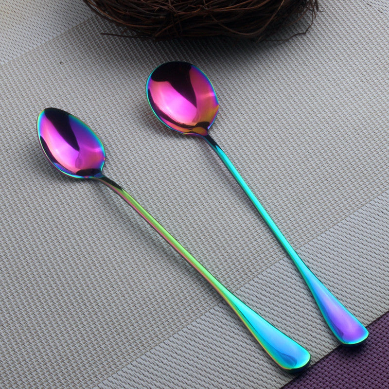 Awesome Rainbow Steel Teaspoons (Pack of 6 Teaspoons)