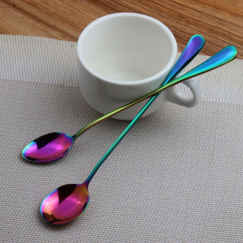 Awesome Rainbow Steel Teaspoons (Pack of 6 Teaspoons)
